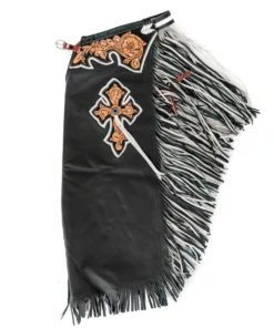 Rodeo Chaps | Bull Riding Chaps | Adult Stock Chaps - Black & White