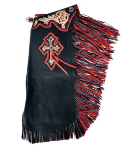 Rodeo Chaps | Bull Riding Chaps | Youth Stock Chaps - Red